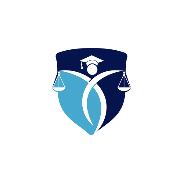 司法ロゴのスケールを保持する男 弁護士ロゴデザイン — ストックベクタ