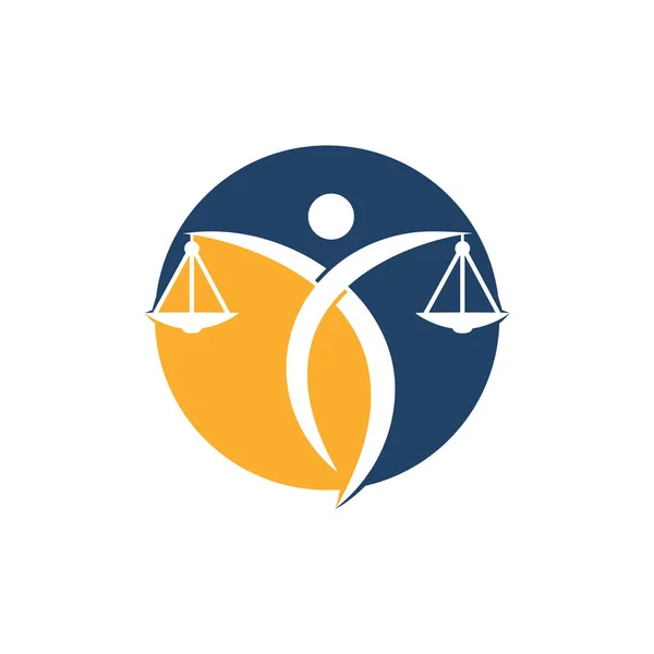 Der Mensch Mit Dem Logo Der Gerechtigkeit Recht Und Rechtsanwälte — Stockvektor