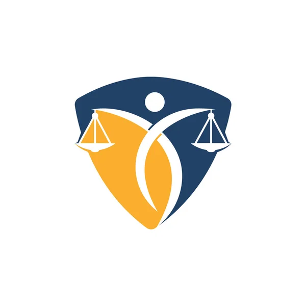 Der Mensch Mit Dem Logo Der Gerechtigkeit Recht Und Rechtsanwälte — Stockvektor
