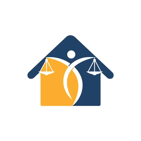 Der Mensch Mit Dem Logo Der Gerechtigkeit Law House Logo — Stockvektor