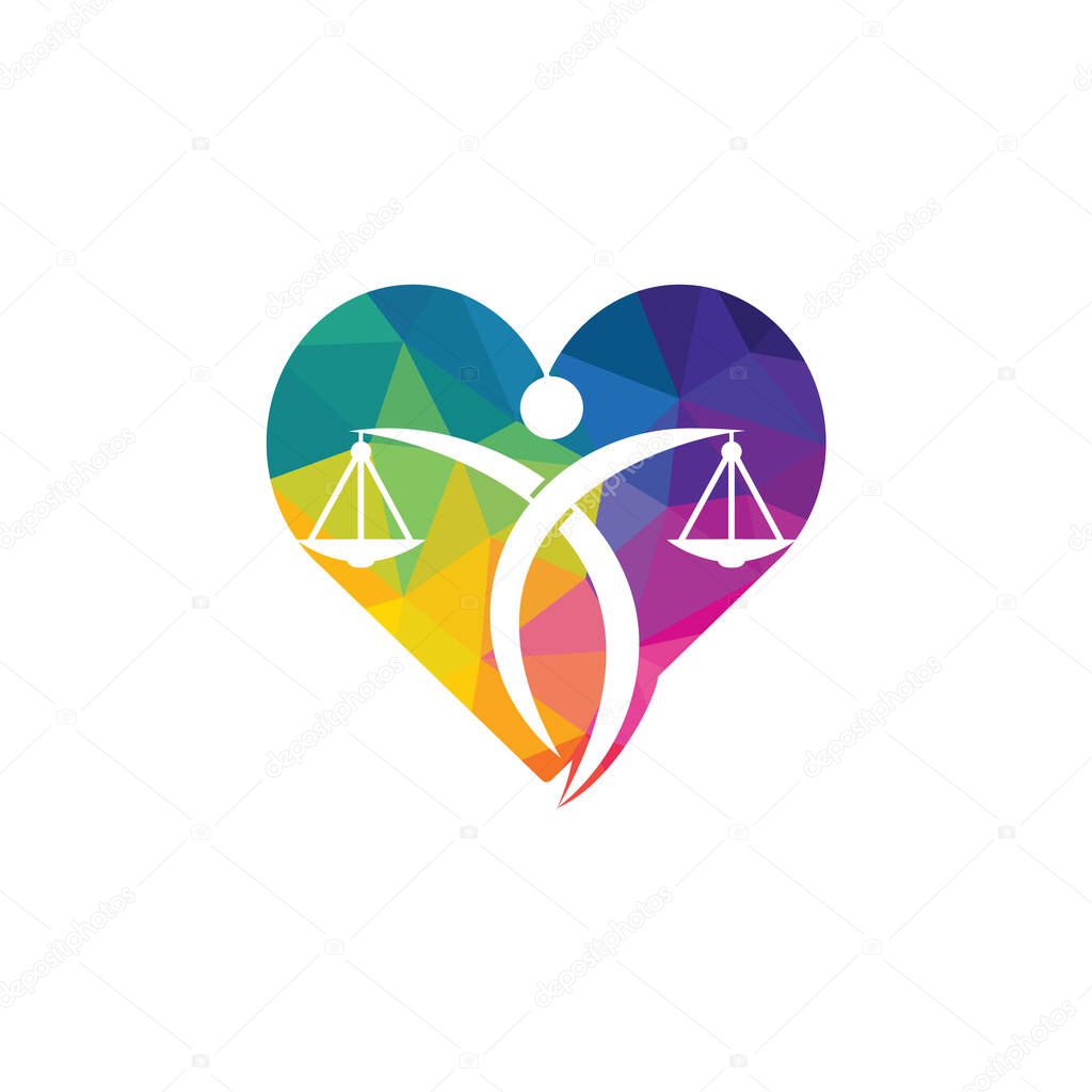 Man Holding Scales of Justice Logo. Law and Attorney Logo Design.