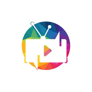 Yaratıcı sohbet TV logosu tasarımı. Talk Show Logo Tasarımı.