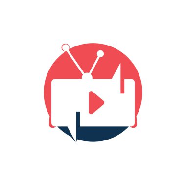 Yaratıcı sohbet TV logosu tasarımı. Talk Show Logo Tasarımı.