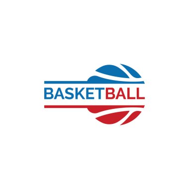 Eşsiz Basket topu logosu tasarımı. Basketbol kulübü logosu tasarım şablonu.