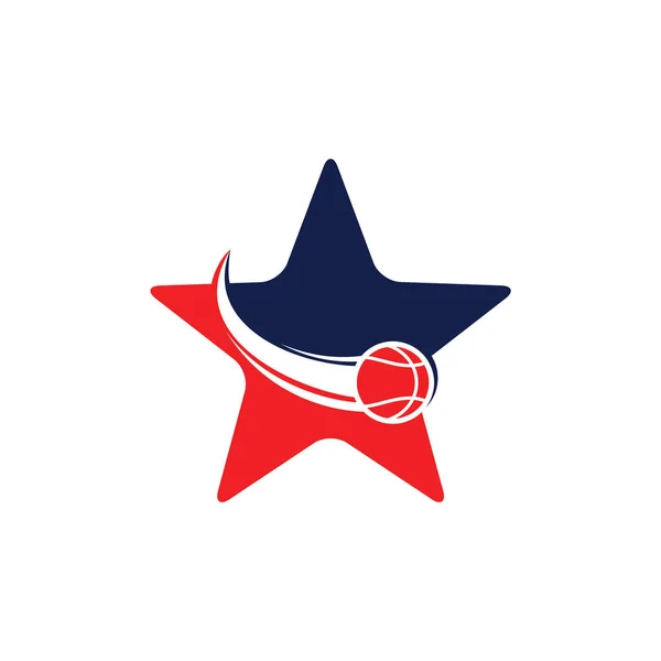 Σχεδιασμός Του Λογότυπου Αστεριού Πρότυπο Σχεδιασμού Λογότυπου Ομάδας Μπάσκετ — Διανυσματικό Αρχείο