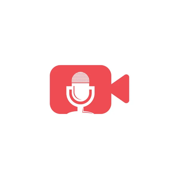 Video Podcast Vektör Logosu Tasarımı Dijital Video Podcast Logo Kavramı — Stok Vektör
