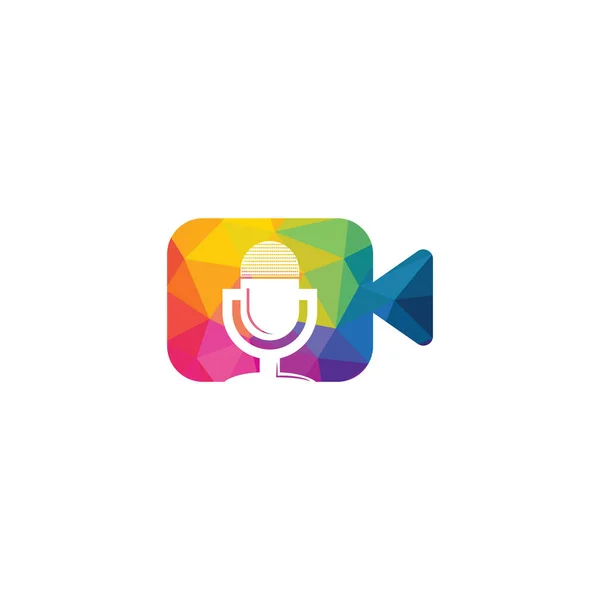 Video Podcast Vektör Logosu Tasarımı Dijital Video Podcast Logo Kavramı — Stok Vektör