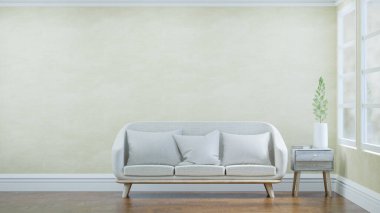 Oturma odasının modern vintage iç mimarisi - 3D görüntüleme