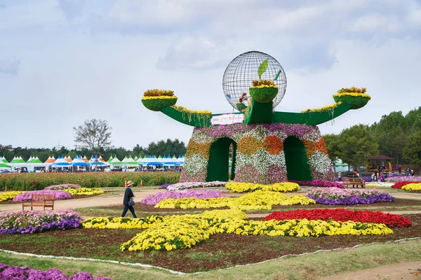 Chrysanthemum festival in Dream Park. — Stock Photo, Image