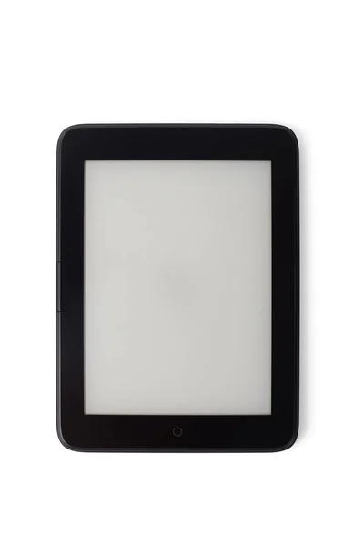 Dispositif e-book avec écran blanc, isolé sur blanc — Photo