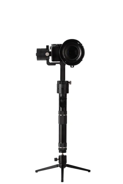 Sistema de estabilização com gimbals de 3 eixos e câmera sem espelho — Fotografia de Stock