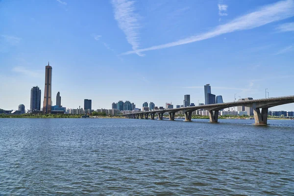 Paesaggio del fiume Han a Seoul — Foto Stock