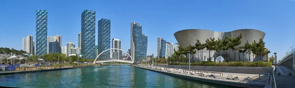 Paisaje urbano de Songdo IBD — Foto de Stock