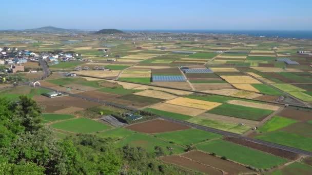 Paisaje visto desde Dang Oreum en Jeju — Vídeos de Stock