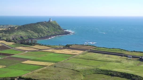 Paisaje visto desde Dang Oreum en Jeju — Vídeos de Stock