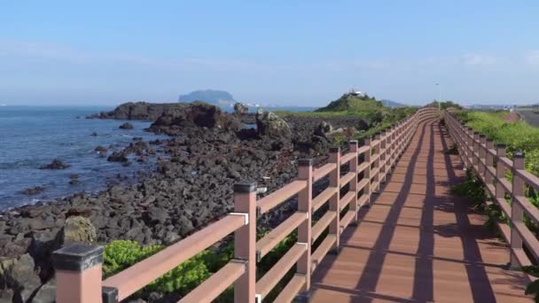 Sendero de la costa de Jongdalri y Observatorio — Vídeo de stock