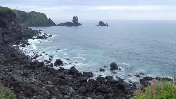 Jeju Adası, Kore pelerinle Seopjikoji — Stok video