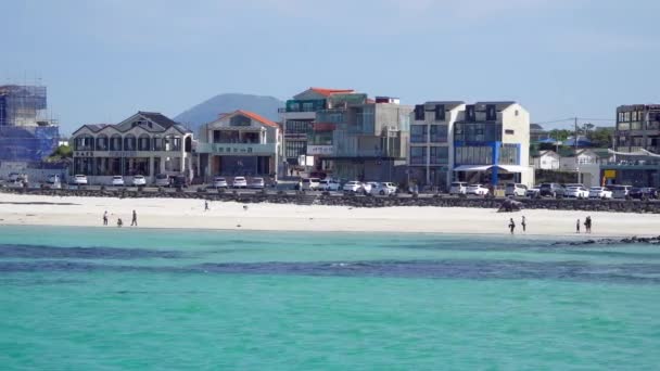 Woljeongri strand und café straße — Stockvideo