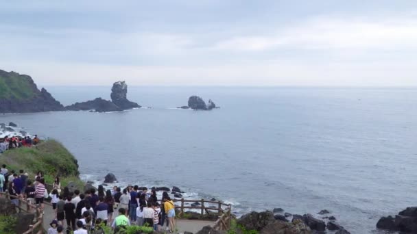 Cabo Seopjikoji en la isla de Jeju, Corea — Vídeo de stock