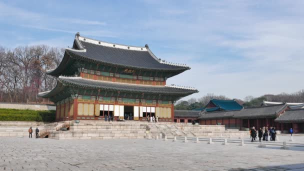 Injeongjeon im changdeokgung-Palast — Stockvideo