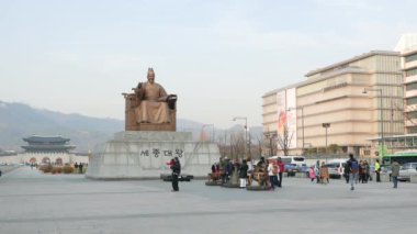 Kral Sejong heykel Gwanghwamun Plaza
