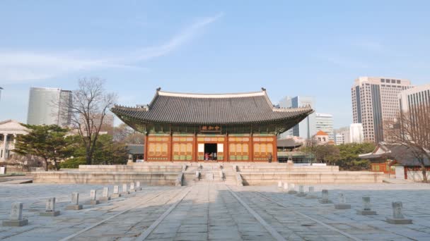 Junghwajeon, Haupthalle von Deoksugung — Stockvideo