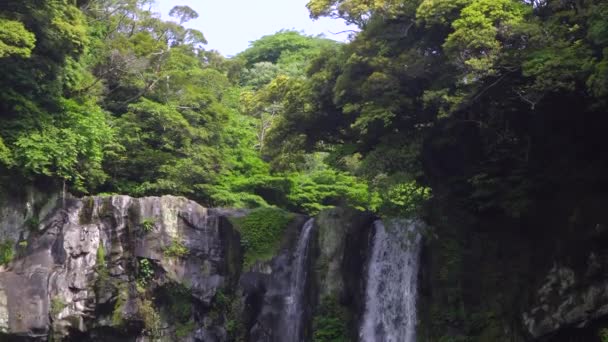 Cascada de Cheonjiyeon en Seogwipo-si, isla de Jeju . — Vídeo de stock