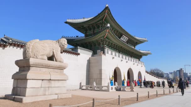 Gwanghwamun poort — Stockvideo