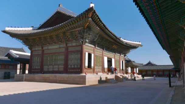 Sajeongjeon, das Hauptbüro des Königs in gyeongbokgung. — Stockvideo