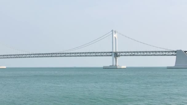 Gwangan Puente grande y ciudad marina — Vídeo de stock