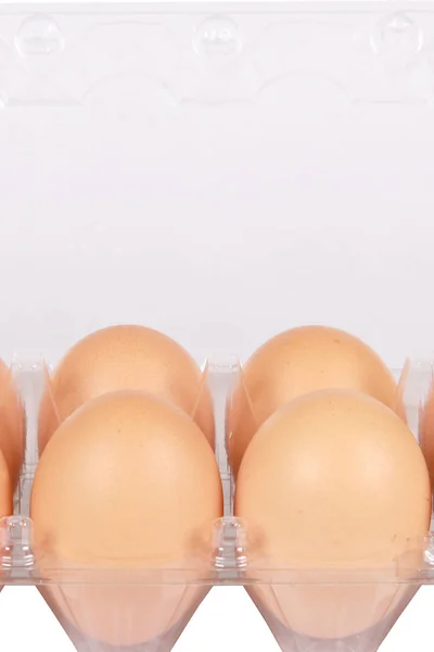 Farm fresh eggs isolated on a white background. — Stock Photo, Image