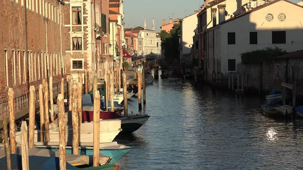 Edifícios Barcos Canal Veneza — Fotografia de Stock