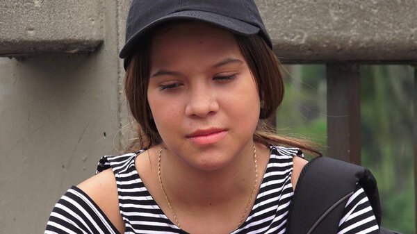 Sad And Lonely Teen Female Student