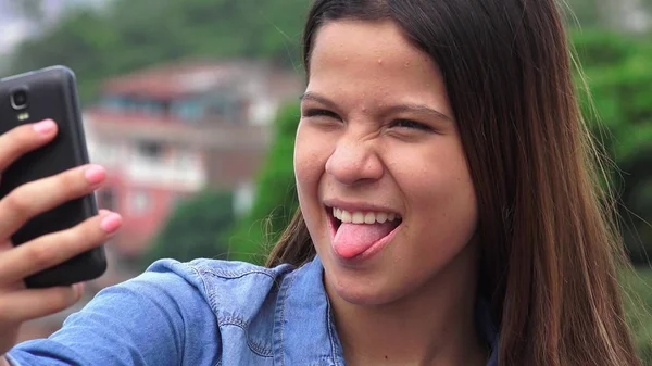 Silly Goofy Teen Girl Making Funny Faces — Stock Photo, Image