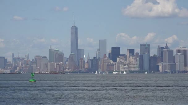 New York Stadt und Hafen — Stockvideo