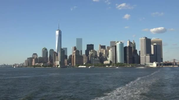 Harbor And New York City — Stock Video