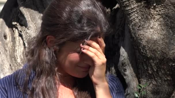 Sad Tearful Woman Sobbing — Stock Video