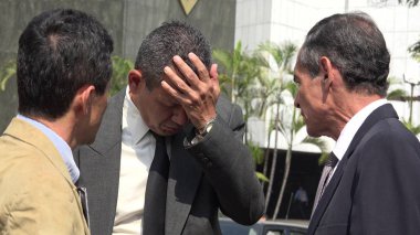 Stres veya kaygı ile iş adamı