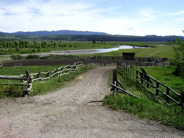 Chemin Terre Dans Western Ranch — Photo