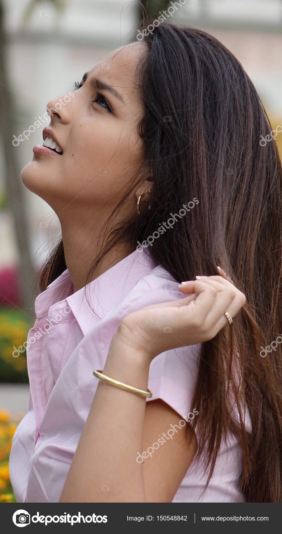 Teen Girl Long Hair Stockfoto C Dtiberio 150548842