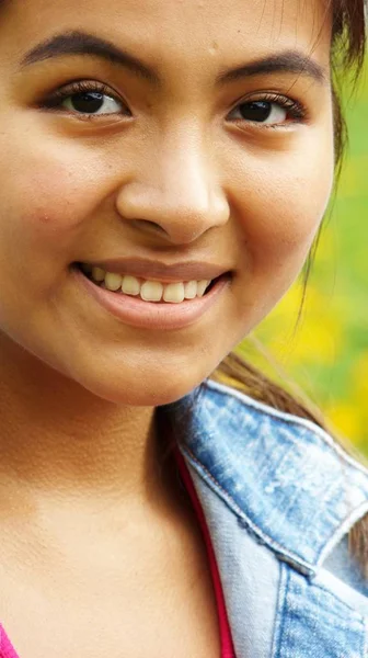 Smiling Face Of Young Person — Stock Photo, Image