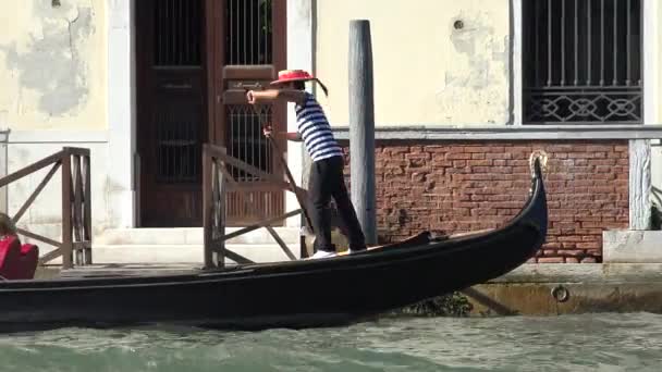Rodd Gondol Venedig — Stockvideo