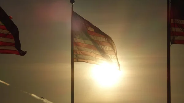 Bandera americana en la noche — Foto de Stock