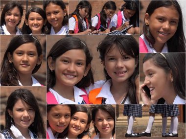 Genç kız öğrenci kolaj