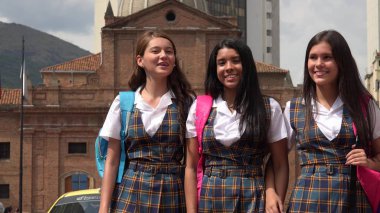 Okul yakınındaki kız öğrenci