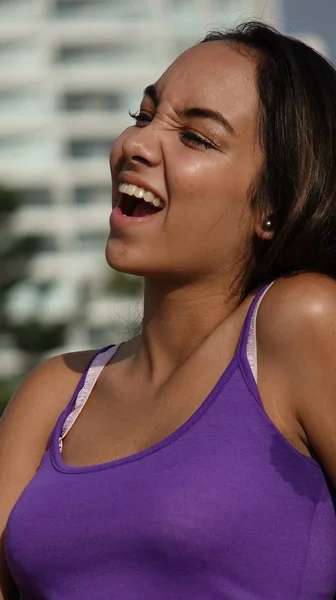 Laughing Hispanic Girl — Stock Photo, Image