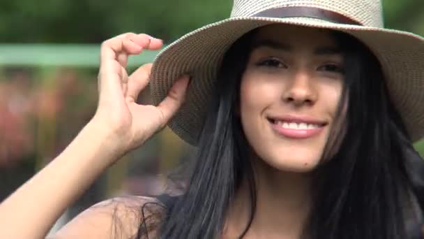 Cute Hispanic Female Teen — Stock Video