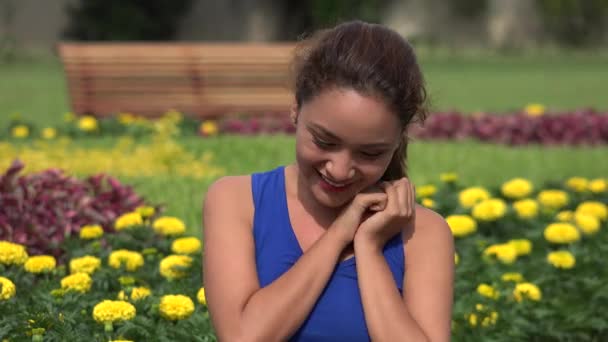 Romantic Young Hispanic Woman In Love — Stock Video