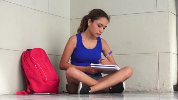 女子短大生の英作文と勉強 — ストック動画