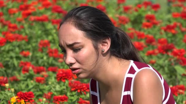 Tearful Young Hispanic Teen Girl Crying — Stock Video